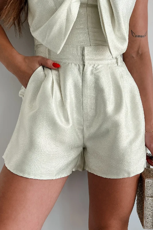 DOORBUSTER Made To Shine Glittered Shorts (Cream)