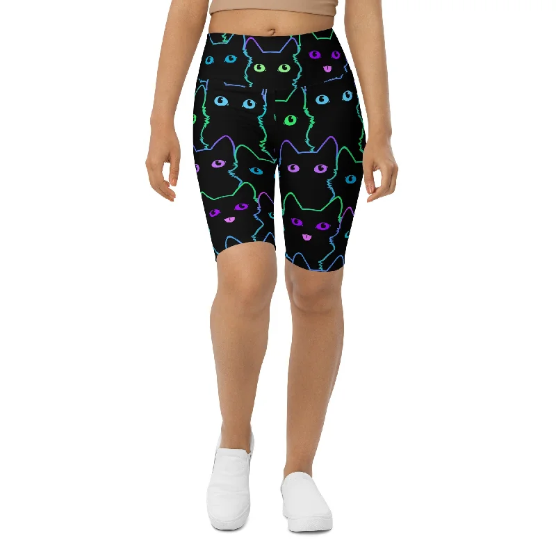 Bargain Prices Mystic Halloween Cats Biker Shorts