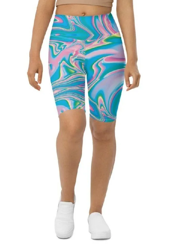 Bonus Savings Neon Psychedelic Biker Shorts