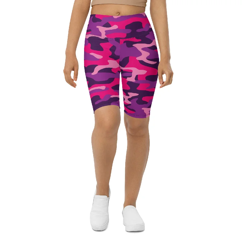 Mega Deal Pink & Purple Camo Biker Shorts