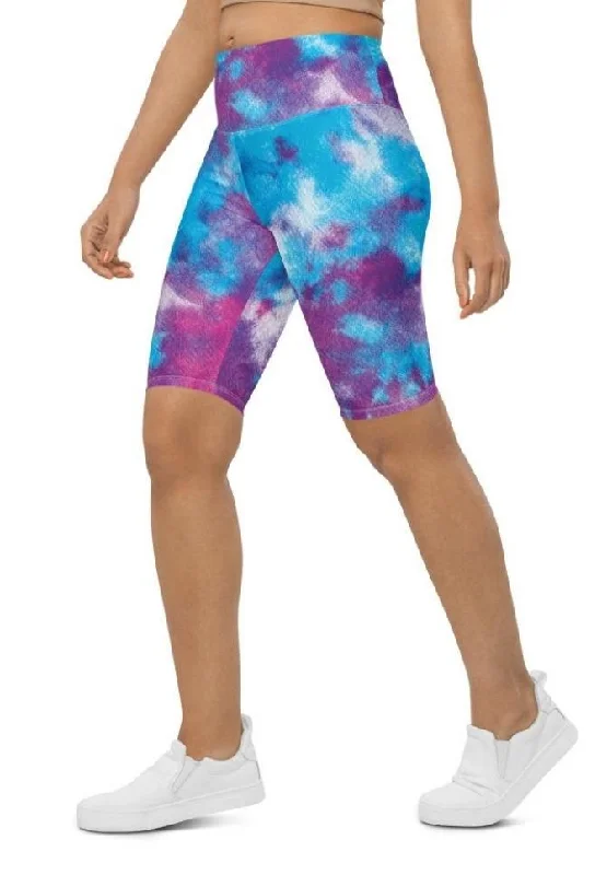 Best Bargains Purple Tie Dye Biker Shorts