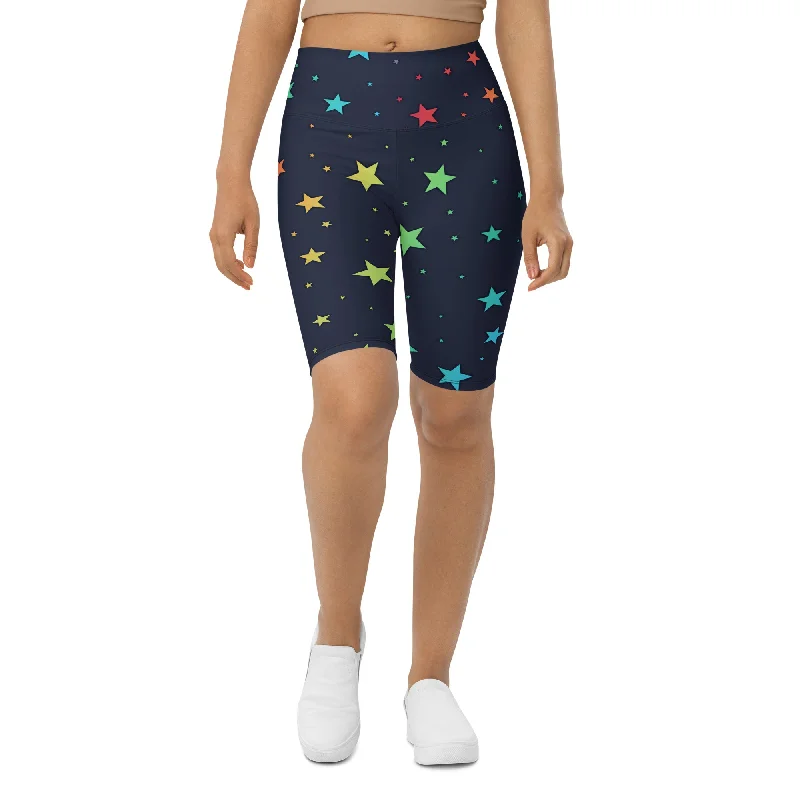 Final Clearance Rainbow Stars Biker Shorts