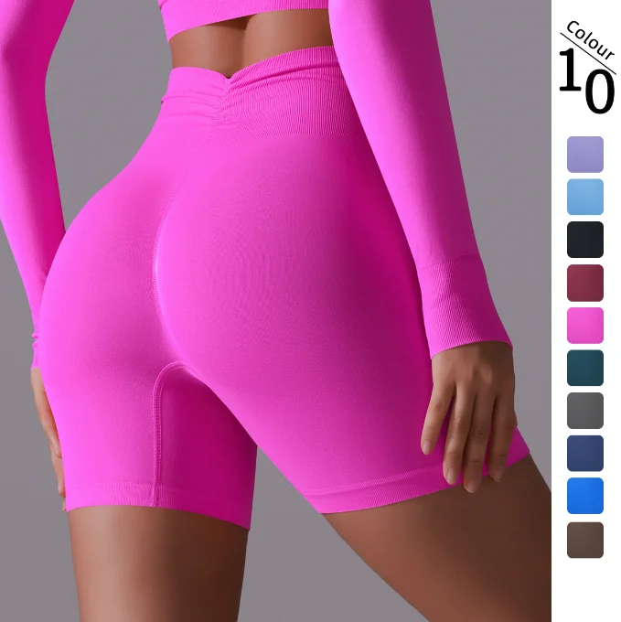 While Supplies Last Seamless peach hip high waist tight cheap yoga shorts 10 colors