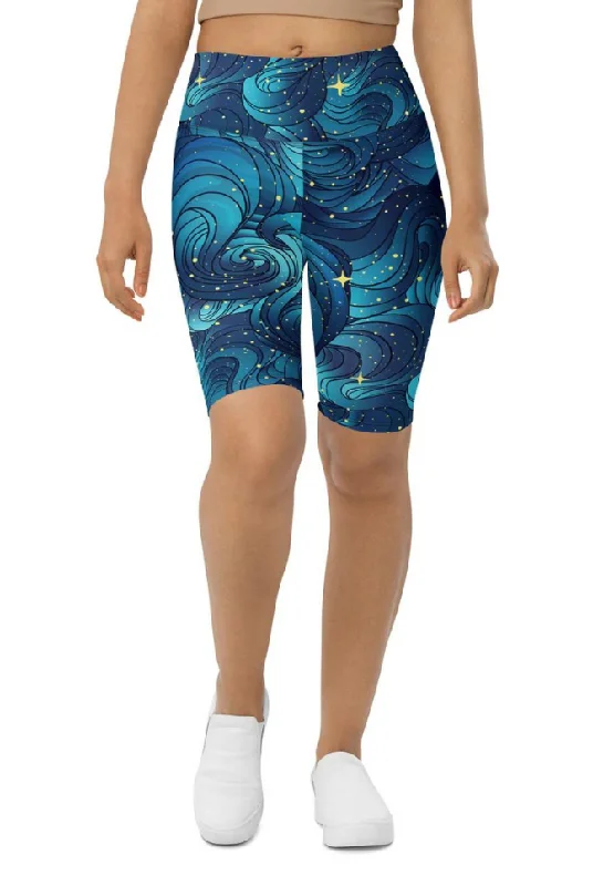 Starry Night Biker Shorts