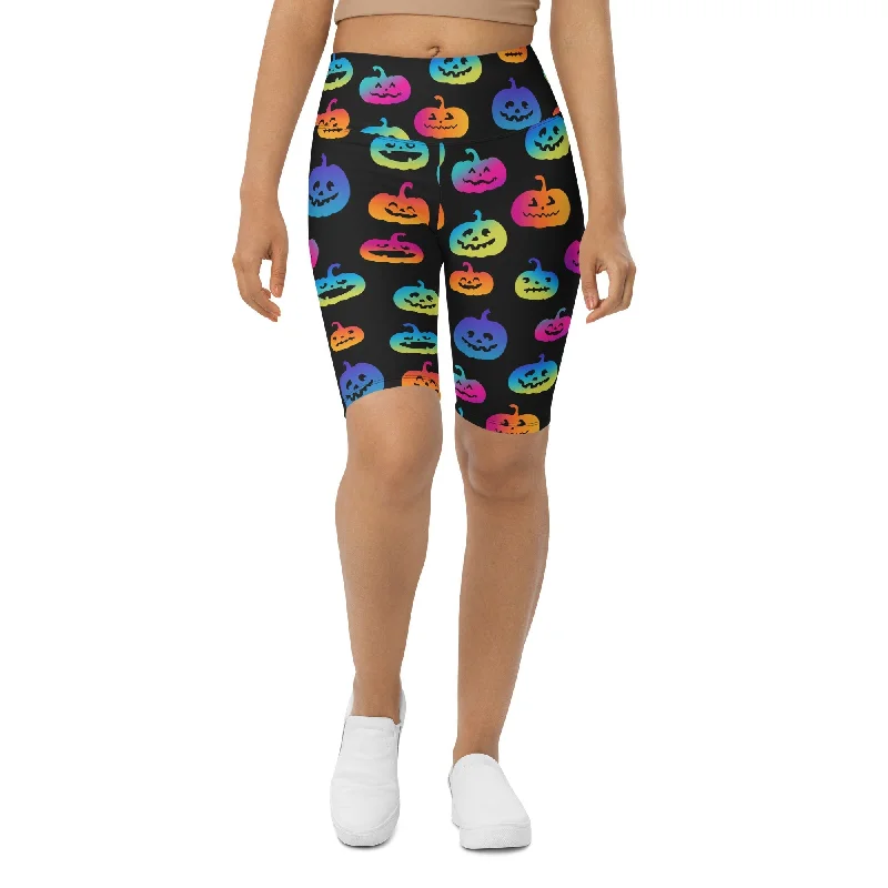Limited Edition Vibrant Jack O'Lanterns Biker Shorts
